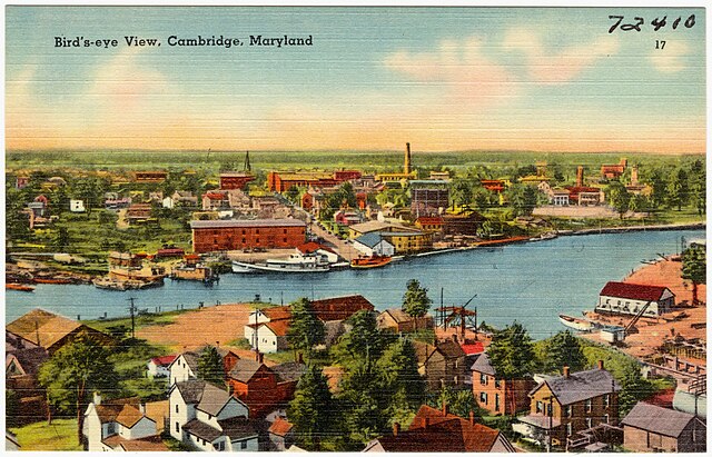 Historic Bird's-eye View Postcard of Cambridge